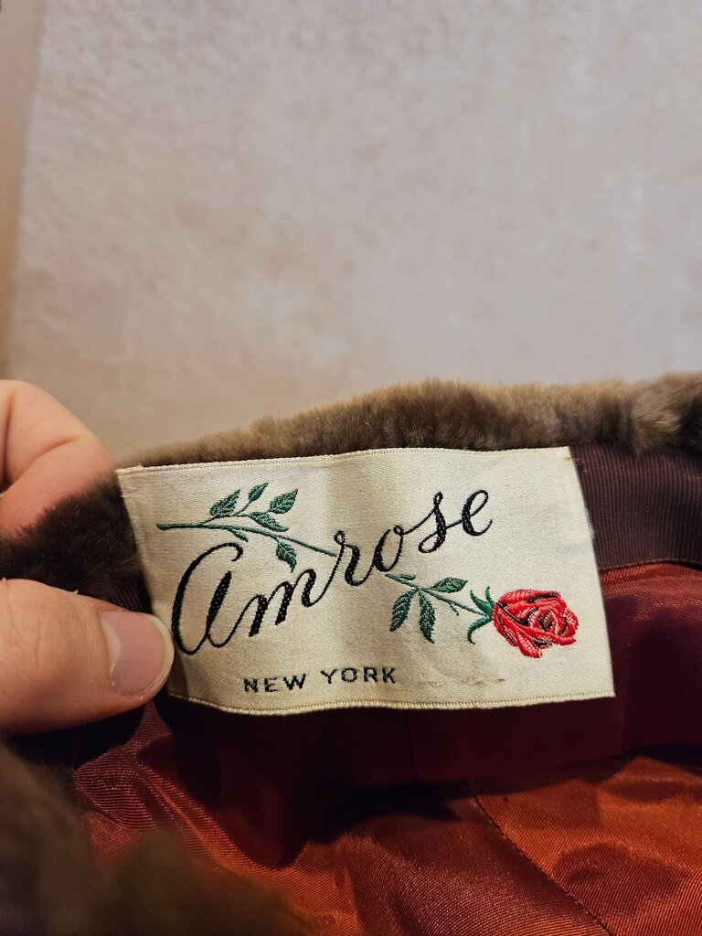 Vintage Amrose New York Brown Fur Hat