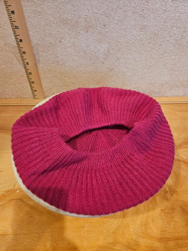 Knitted Pink Beret Hat