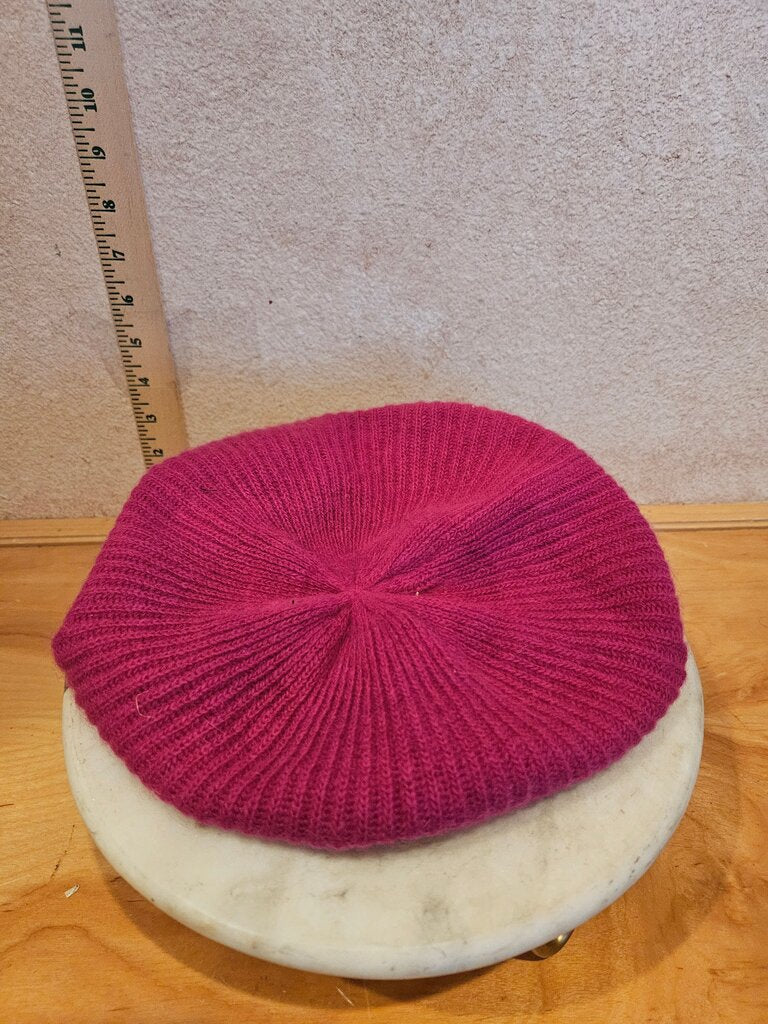 Knitted Pink Beret Hat