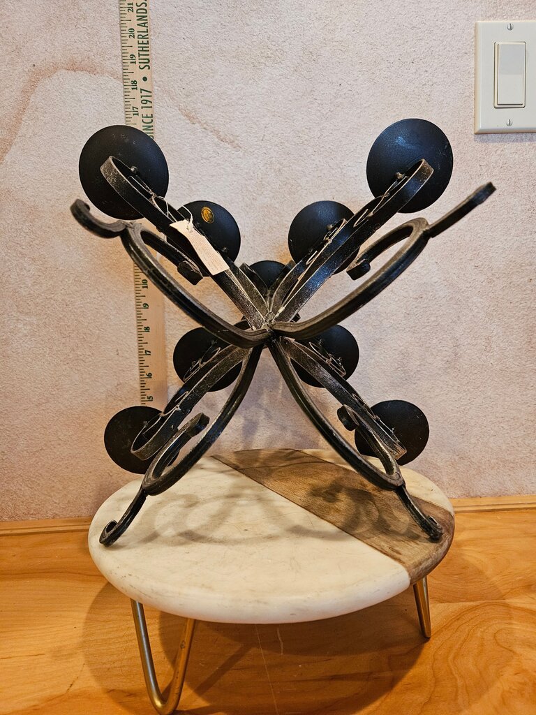 Elegant Black Metal Candle Holder Large Scrolled Iron Centerpiece Candelabrum gothic wicken Halloween mantel display