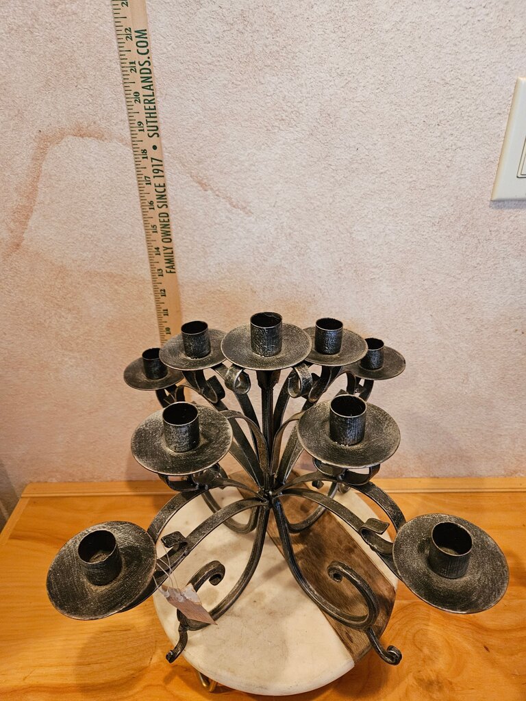 Elegant Black Metal Candle Holder Large Scrolled Iron Centerpiece Candelabrum gothic wicken Halloween mantel display