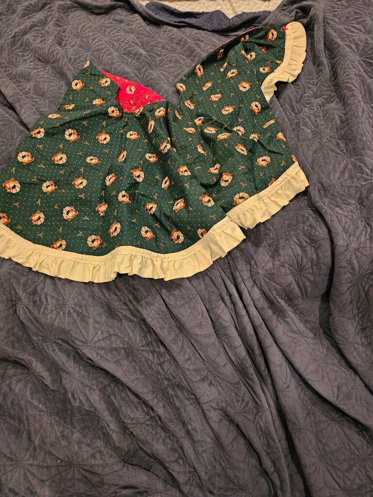 Green Floral Ruffled Dress