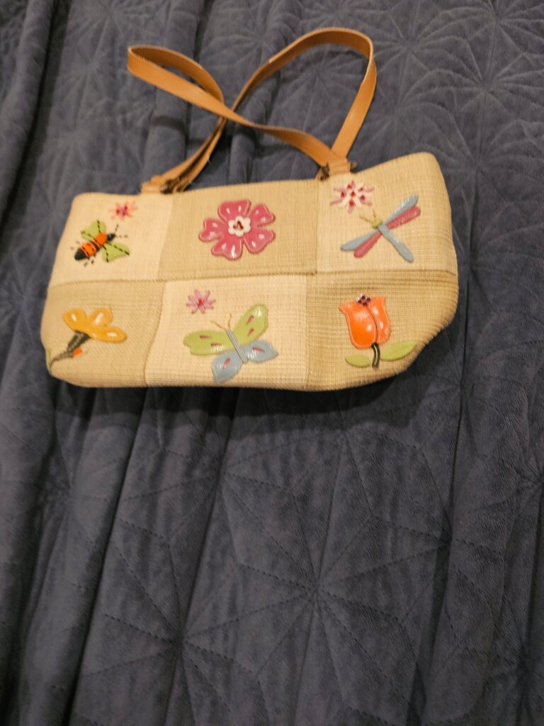 Embellished Woven Tote Bag