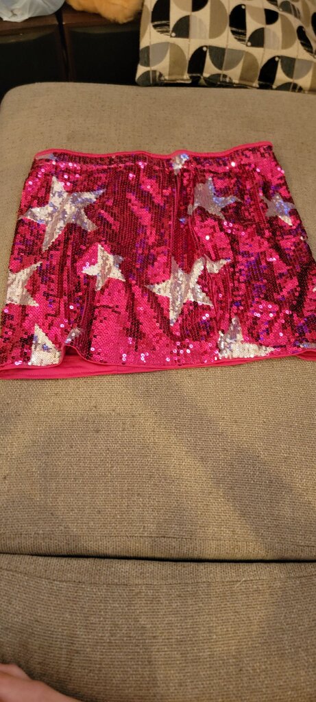 Pink Sequin Skirt with Stars