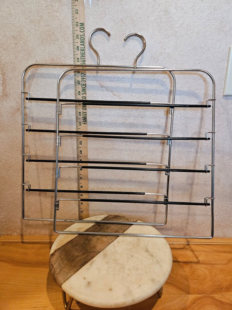 Vintage Multi-Tier Metal Space Saver Non-Slip Closet Organizer Pants belts ties closet anger