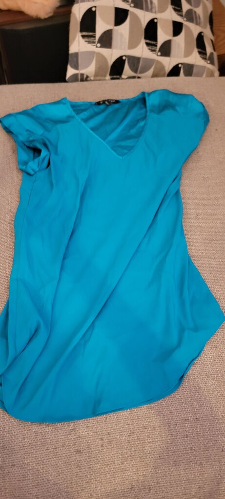 Express Women's Teal V-Neck Top