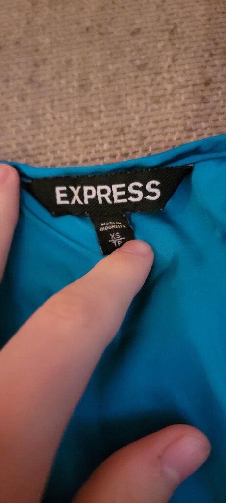 Express Women's Teal V-Neck Top