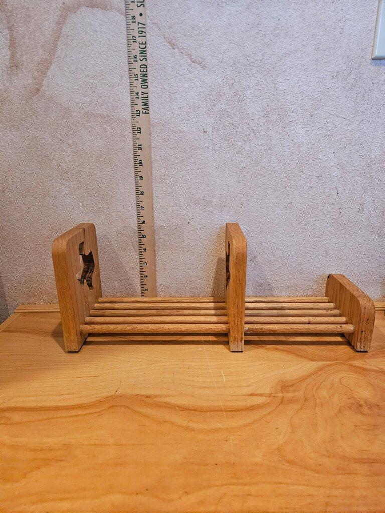 Texas Vintage Mid-Century Modern Adjustable Sliding Wooden Book Stand Holder