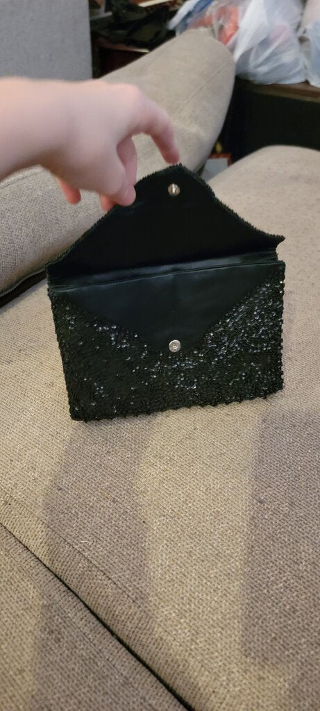 Black Beaded Evening Clutch
