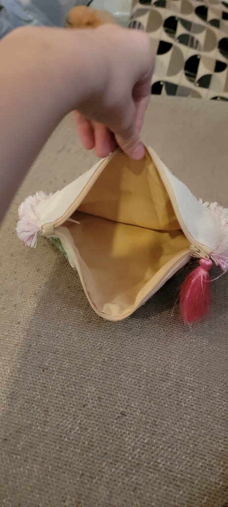 Embroidered Floral Pouch with Tassel