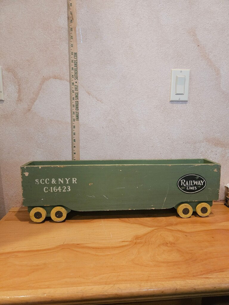 Rare pottery barn wood train shelves Wooden Railway Cars wall mount storage display boxes