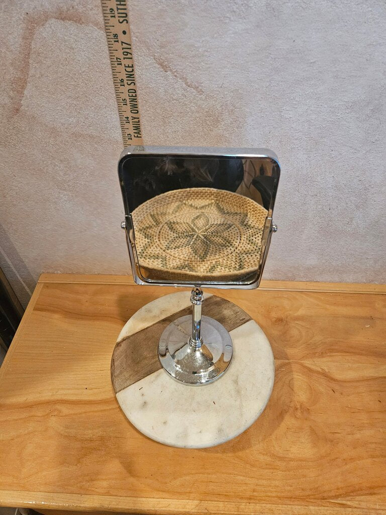 Personal Swivel Shaving Double-Sided Makeup Mirror w Stand tabletop vanity bathroom
