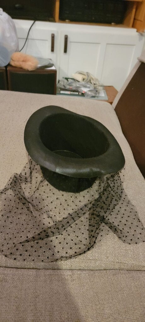 Classic Black Hat with Floral Decoration