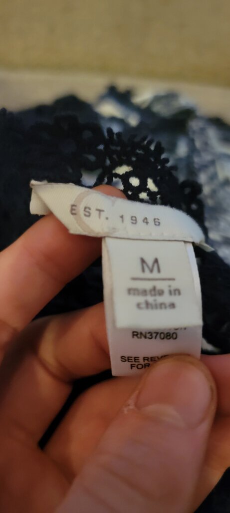 Women's Blue and White Patterned Dress
