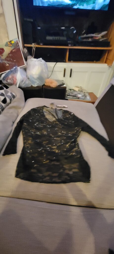 Brittany Black Women's Sparkly Long Sleeve Top
