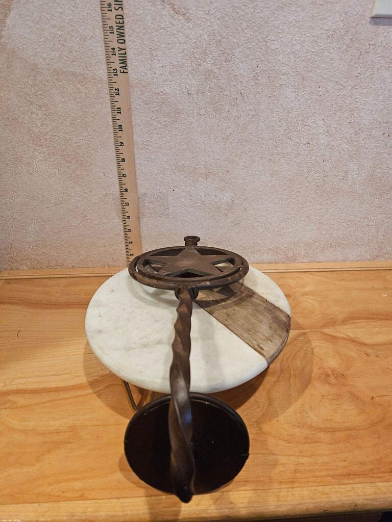 Rustic Heavy Duty Texas Star Cast Iron Wall Sconce Candle or Plant Holder