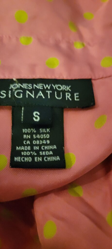 Jones New York Signature Pink Polka Dot Blouse