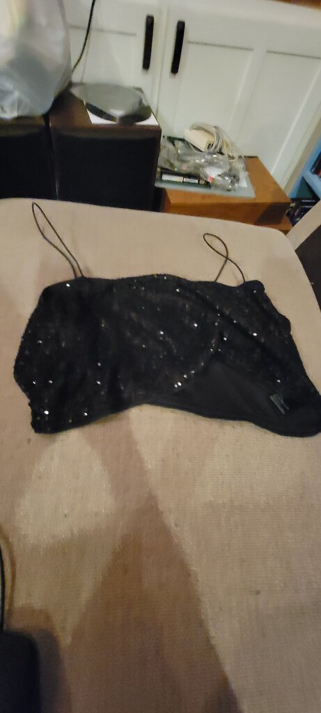 Black Sequined Cami Top