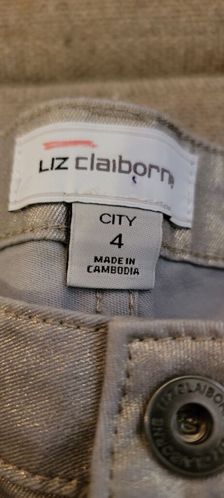 Liz Claiborne Silver Pants Size 4