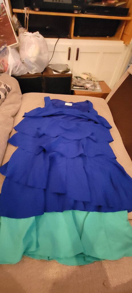 Calvin Klein Blue and Mint Layered Dress