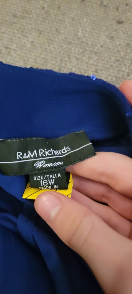 R&M Richards Women's 16W Blue Dress