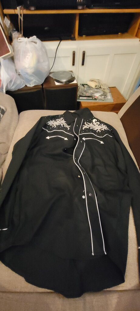 Roper Western Shirt Black with Embroidery