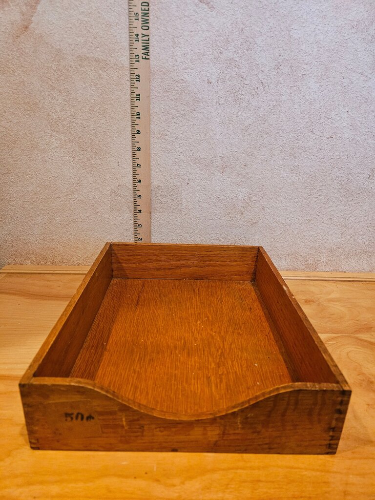 Mid Century Modern Vintage Wood Letter Tray w Dovetailed Corners library office grandpa decore