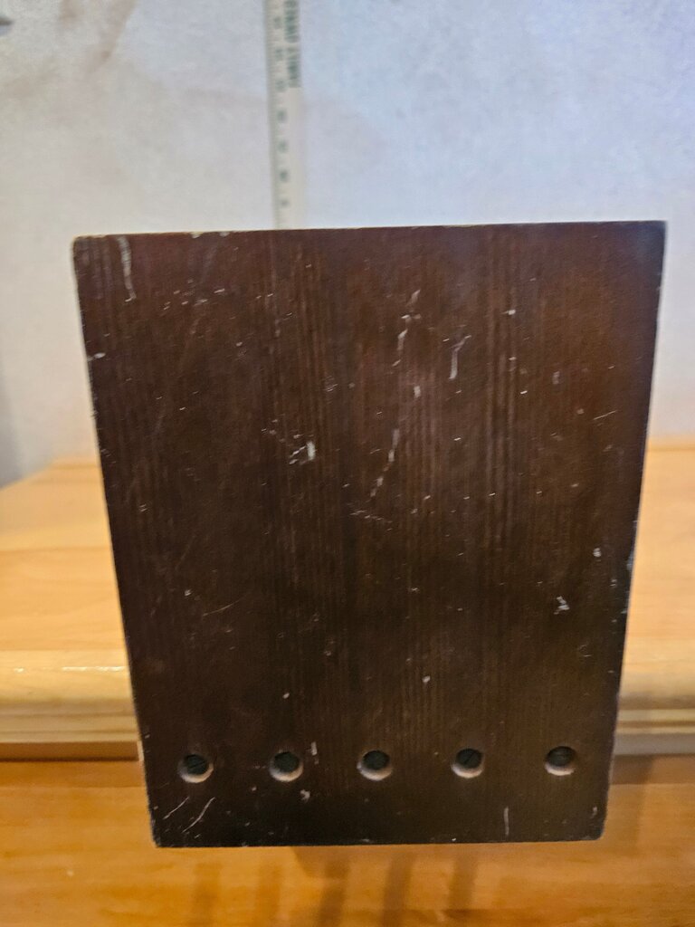 Wooden sliding book rack Vintage dark wood sliding bookends/book rack riser