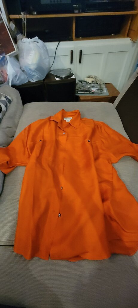 Croquet Club Orange Silk Shirt
