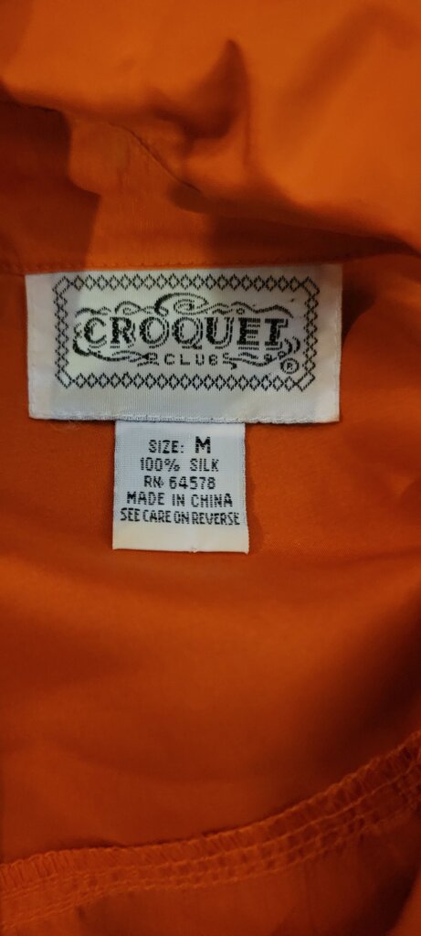 Croquet Club Orange Silk Shirt