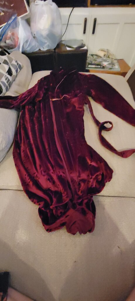 Elegant Burgundy Velvet Dress