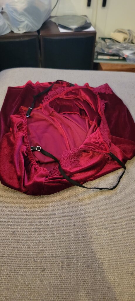 Elegant Burgundy Velvet Dress