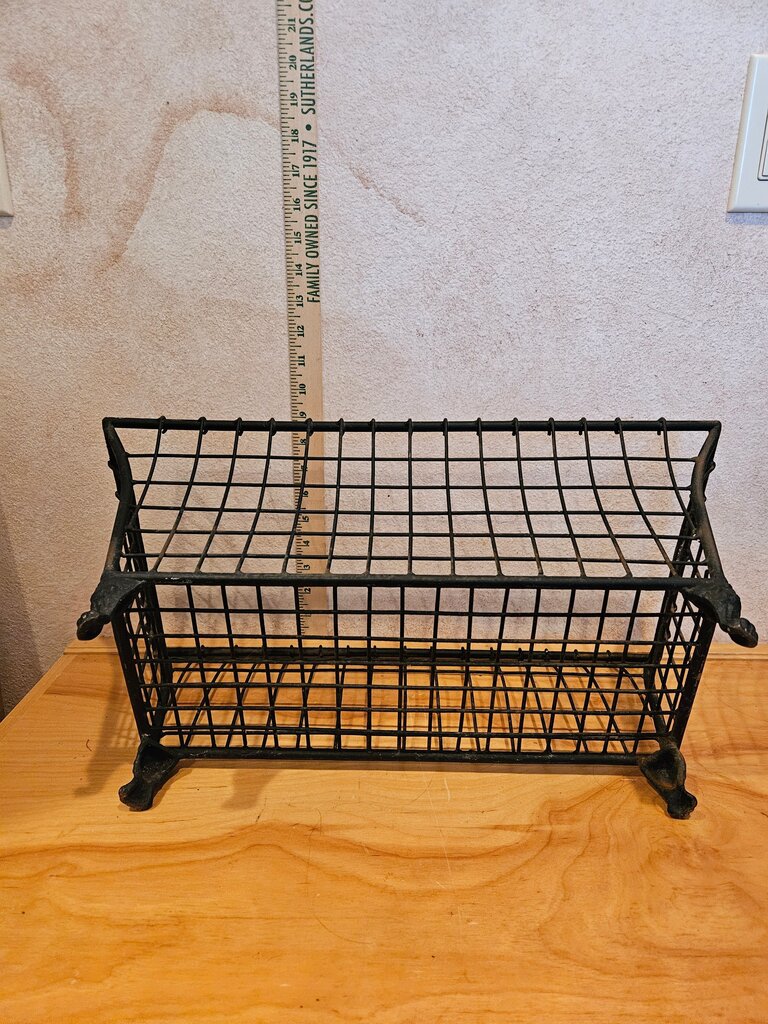 Farmhouse Metal Wire Storage Organizer Bin Basket, Wire Basket With Legs, Home Storage Organizer for Bathroom,Kitchen, Pantry, Laundry Room, Closets & Garage
