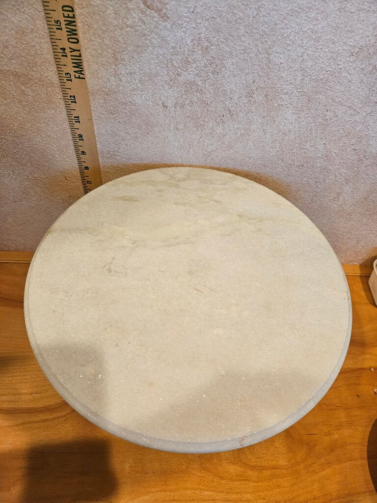 Vtg Mid Century Hollywood Regency Marble Top Brass Fern/Pedestal Table