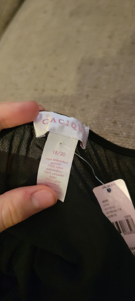 Cacique Black Embroidered Sleep Dress