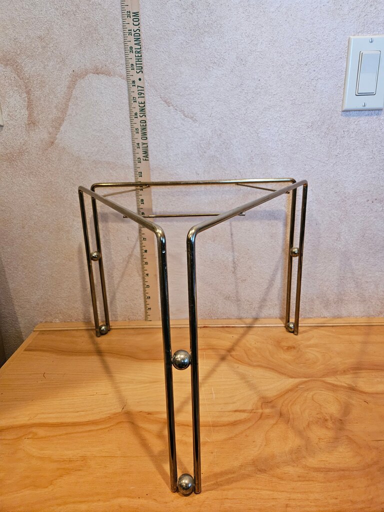 Mid-Century Modern Glass & Brass Vintage Hollywood Regency side table plant stand makeup display