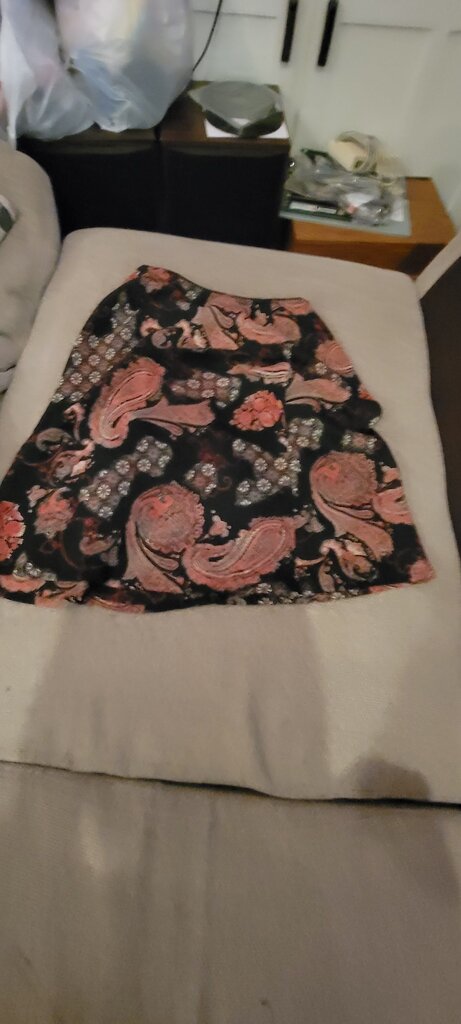 Patterned Black Dress Skirt