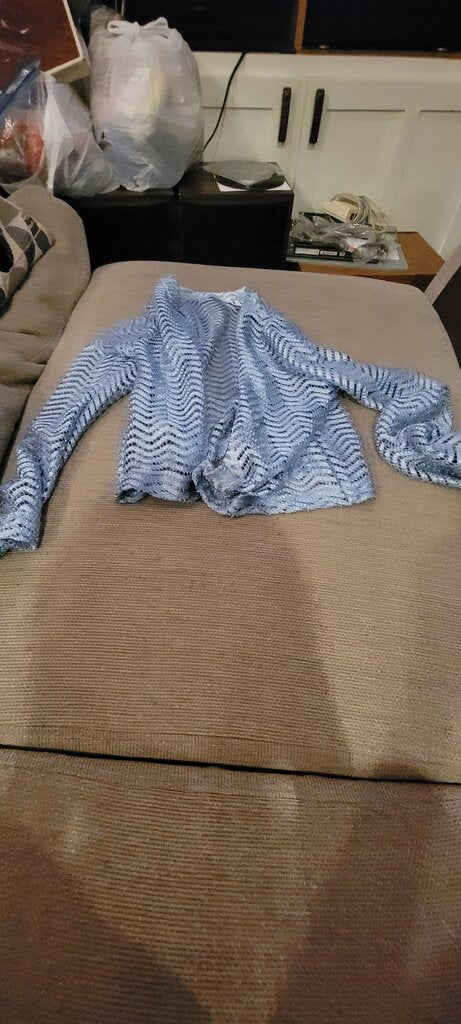 Los Angeles Gal Blue Open Knit Cardigan