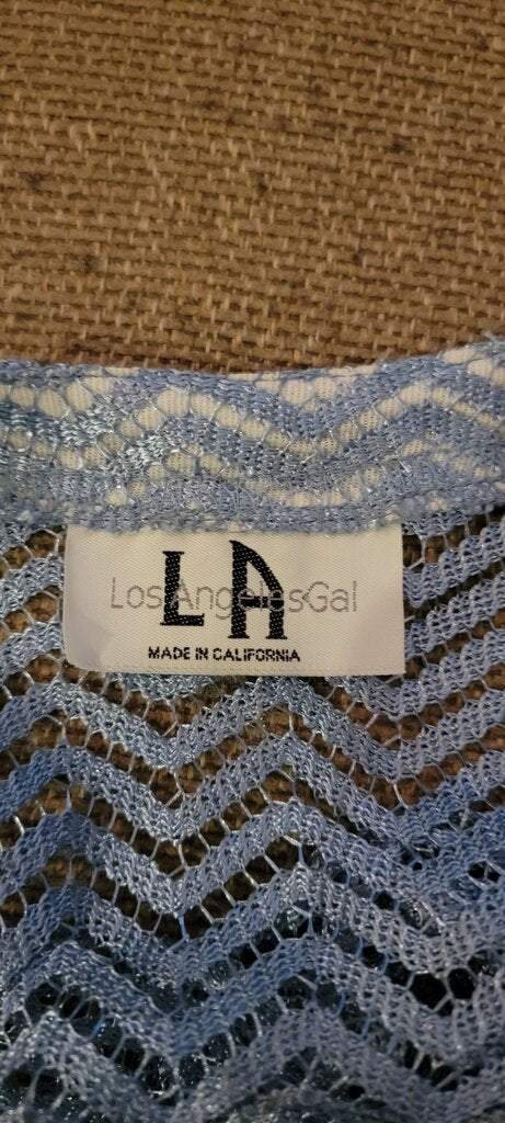 Los Angeles Gal Blue Open Knit Cardigan