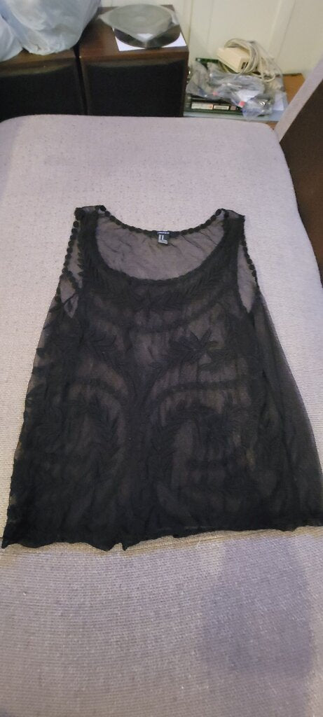 Forever 21 Black Sheer Tank Top