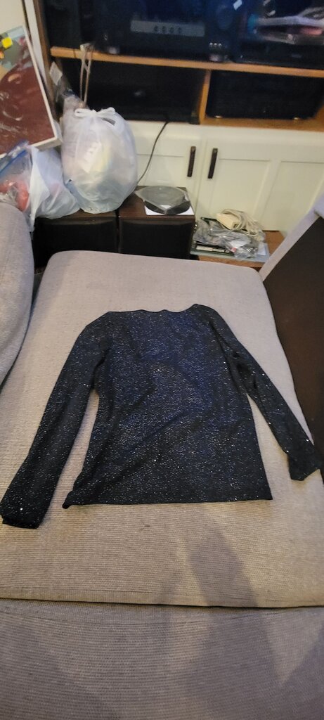 Connected Petite Sparkly Long Sleeve Top