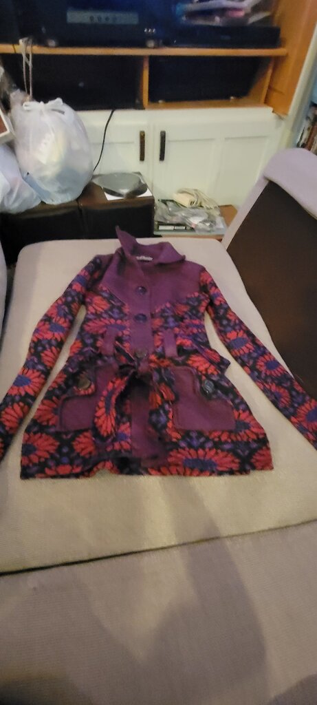 Women's Purple Floral Print Jacket