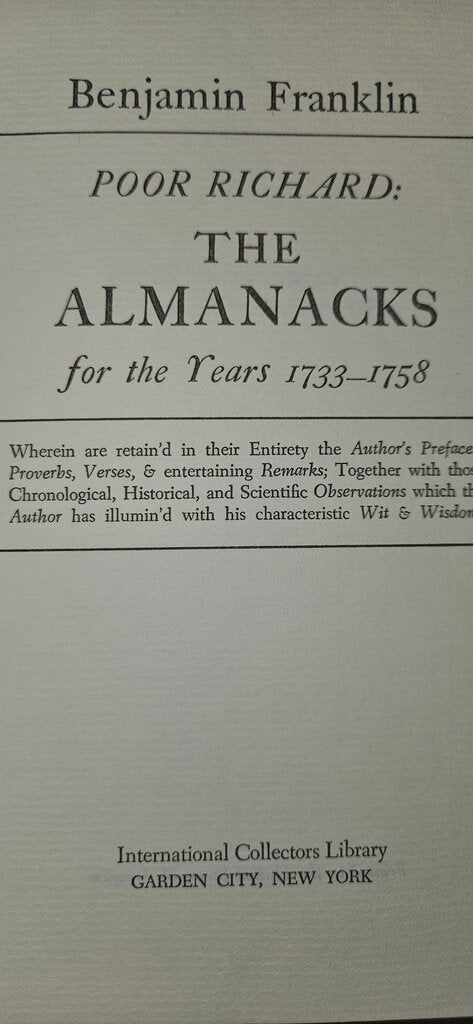 Poor Richard's Almanack