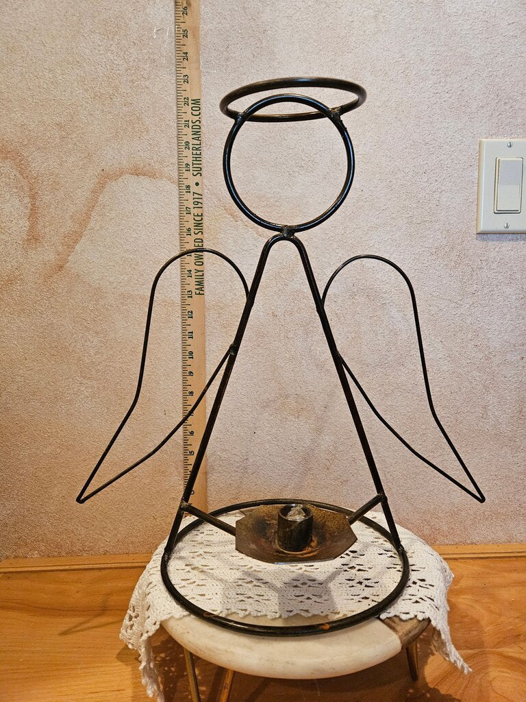 Wire Standing Heavy Metal Wire Angel Candle Holder Christmas old world vintage charm