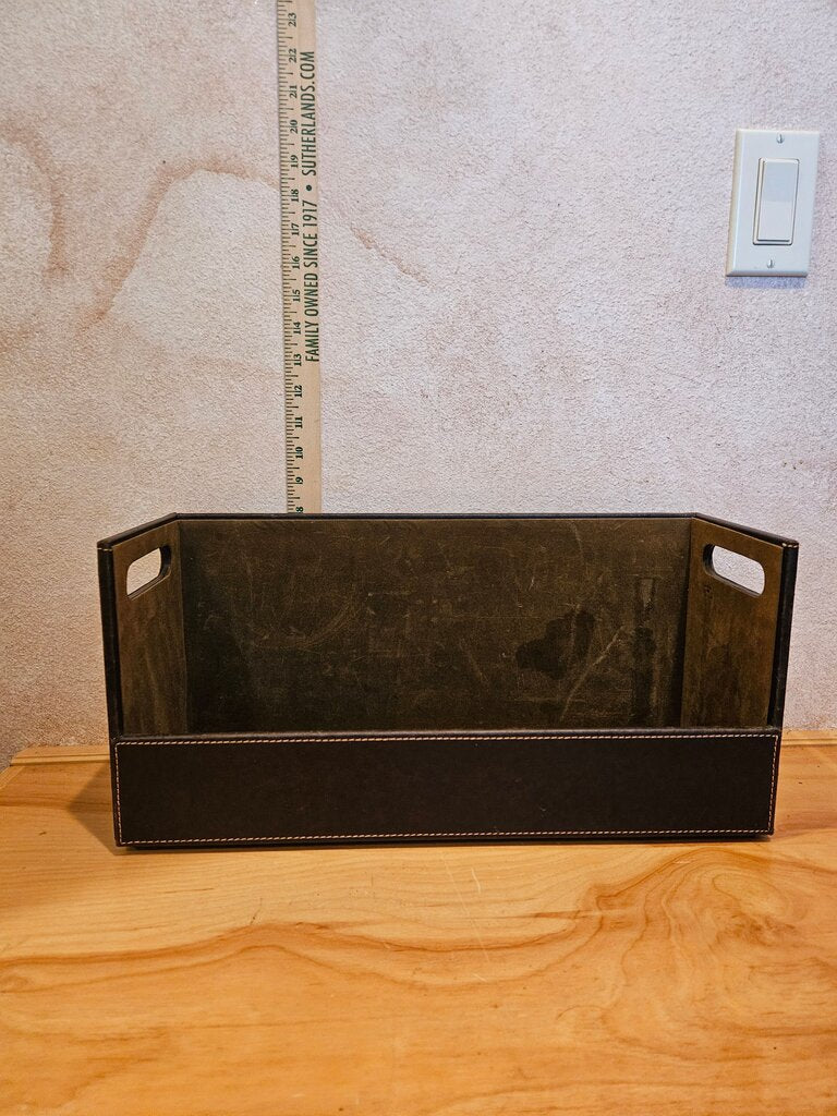 Rectangular storage box organizer cd shelf movie cases dvds cassette tape display sta dvd FauxLeather Storage Box