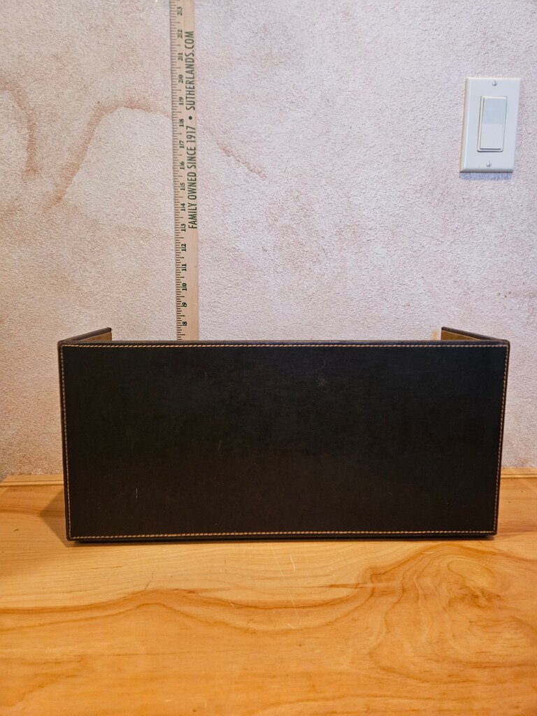 Rectangular storage box organizer cd shelf movie cases dvds cassette tape display sta dvd FauxLeather Storage Box