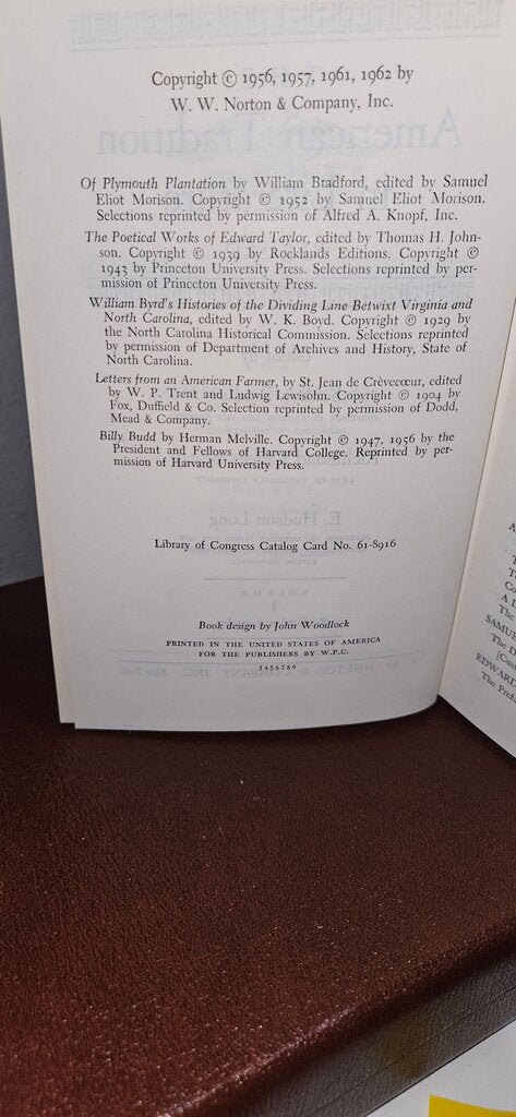 The American Tradition in Literature, Volume 1