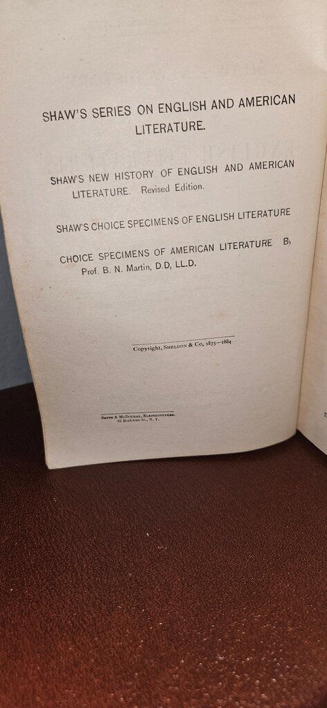 Shaw's New History of English and American Literature