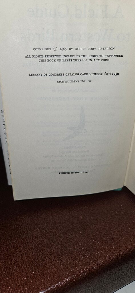A Field Guide to Western Birds by Roger Tory Peterson