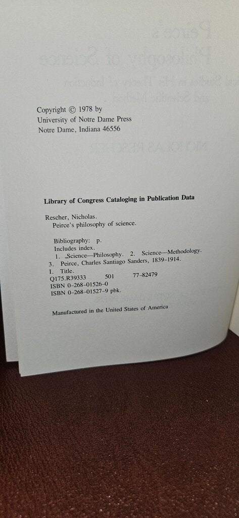 Peirce's Philosophy of Science